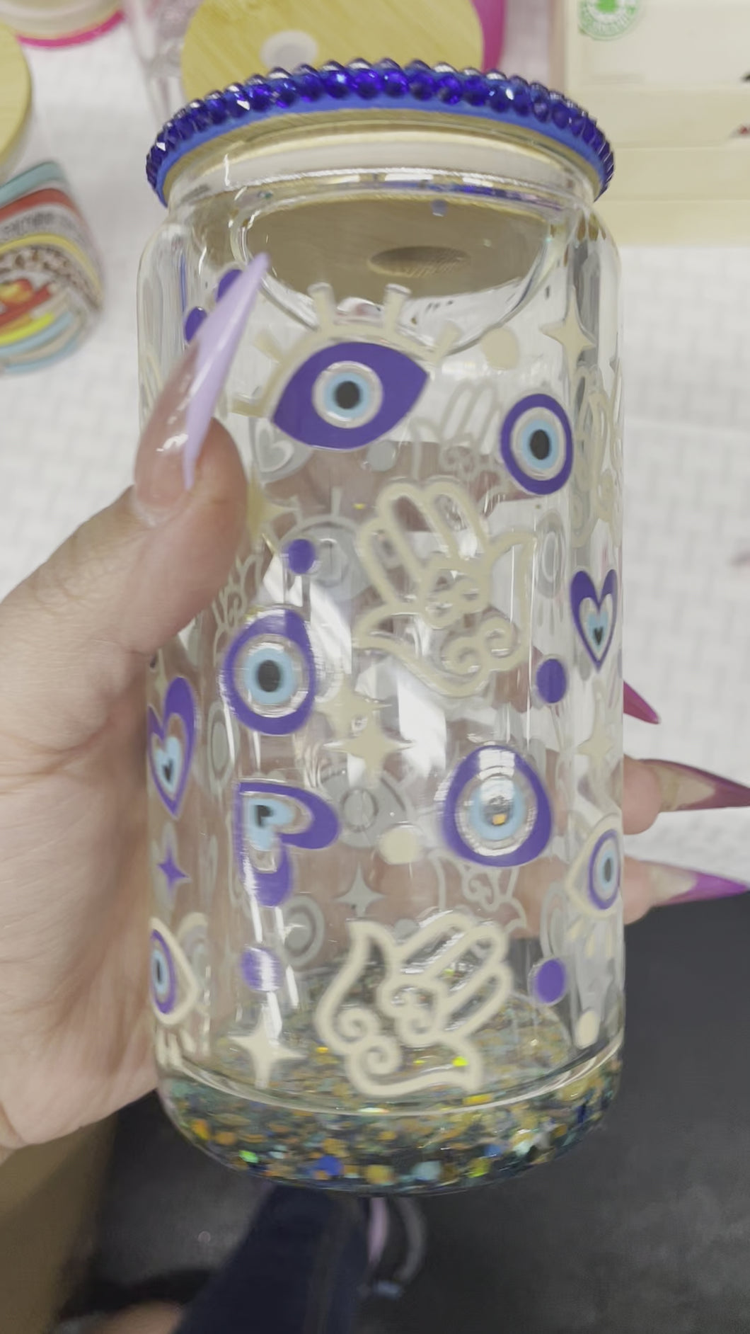 Evil eye glass can