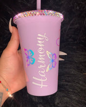 Load image into Gallery viewer, Butterflies &amp; Hearts Personalized Tumbler
